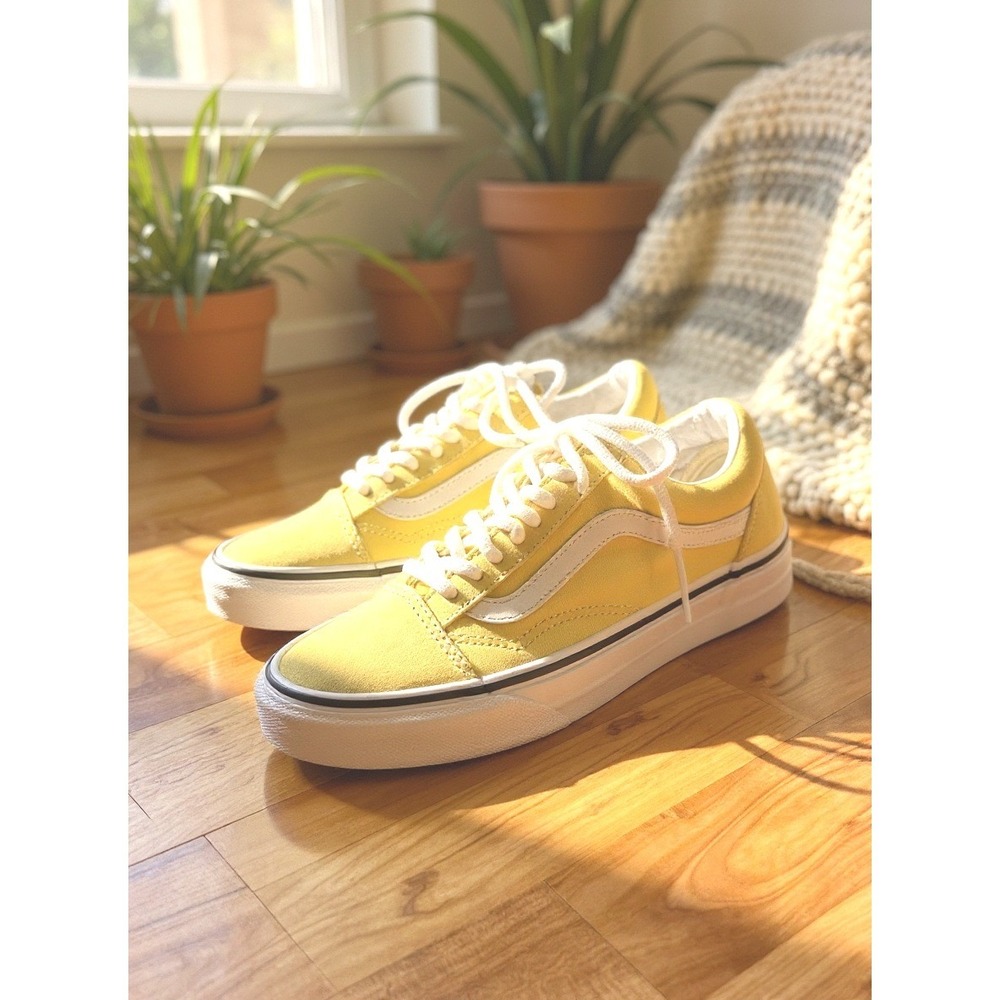 Vans Old Skool Yellow Off the Wall Low Top Sneakers Womens 8 Mens 6.5 Sanitized